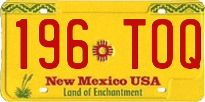 NM license plate 196TOQ