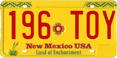 NM license plate 196TOY