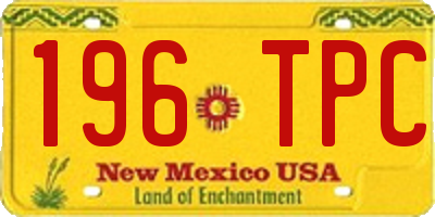 NM license plate 196TPC