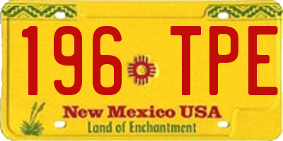 NM license plate 196TPE