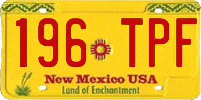 NM license plate 196TPF