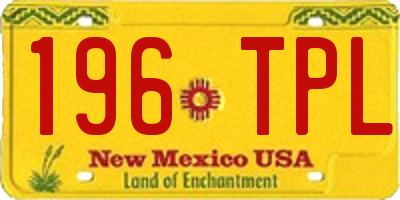 NM license plate 196TPL