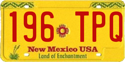 NM license plate 196TPQ