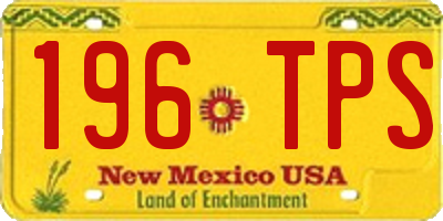 NM license plate 196TPS
