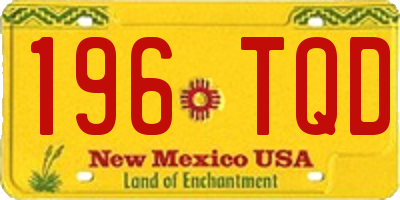 NM license plate 196TQD