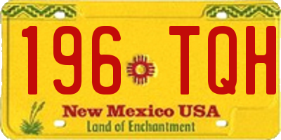 NM license plate 196TQH