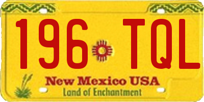 NM license plate 196TQL