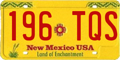 NM license plate 196TQS