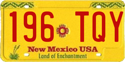 NM license plate 196TQY