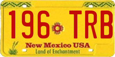 NM license plate 196TRB