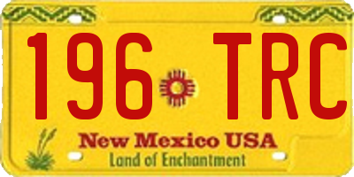 NM license plate 196TRC