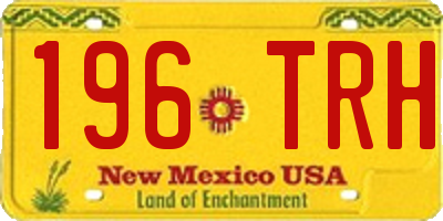 NM license plate 196TRH