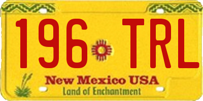 NM license plate 196TRL