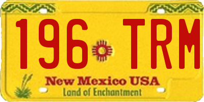NM license plate 196TRM