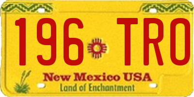 NM license plate 196TRO