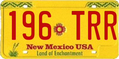 NM license plate 196TRR