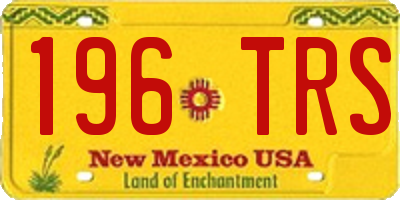 NM license plate 196TRS