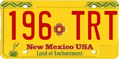 NM license plate 196TRT
