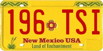 NM license plate 196TSI