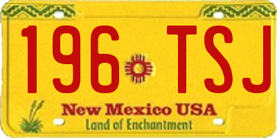 NM license plate 196TSJ