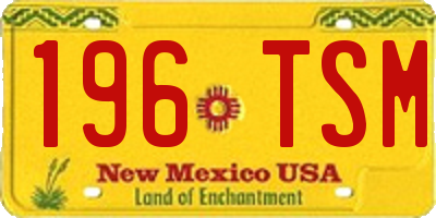 NM license plate 196TSM