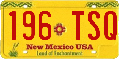 NM license plate 196TSQ