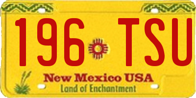 NM license plate 196TSU
