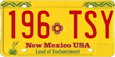 NM license plate 196TSY