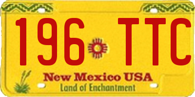 NM license plate 196TTC