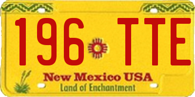 NM license plate 196TTE