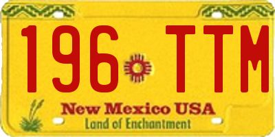 NM license plate 196TTM