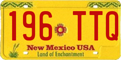 NM license plate 196TTQ