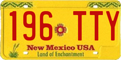 NM license plate 196TTY