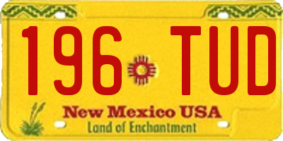 NM license plate 196TUD