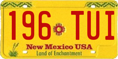 NM license plate 196TUI