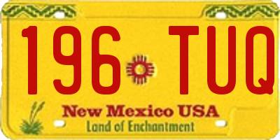 NM license plate 196TUQ