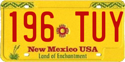 NM license plate 196TUY