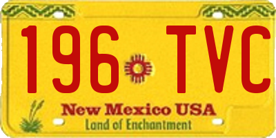 NM license plate 196TVC