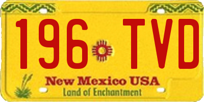 NM license plate 196TVD