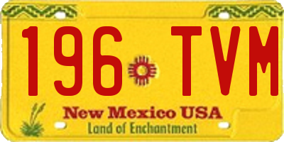 NM license plate 196TVM