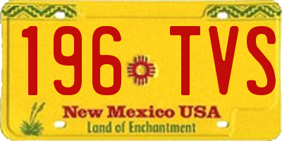 NM license plate 196TVS