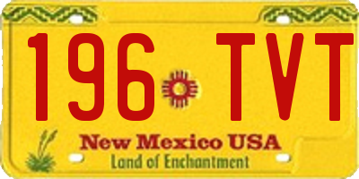 NM license plate 196TVT