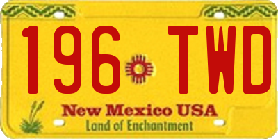 NM license plate 196TWD
