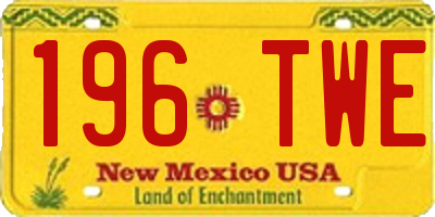 NM license plate 196TWE