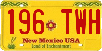 NM license plate 196TWH
