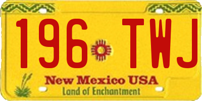 NM license plate 196TWJ