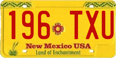 NM license plate 196TXU