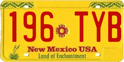 NM license plate 196TYB