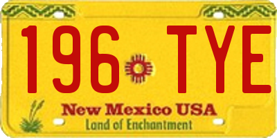 NM license plate 196TYE