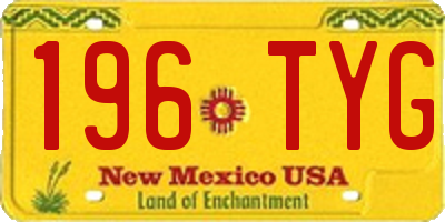 NM license plate 196TYG